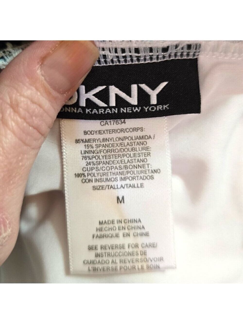 DKNY Striped Bandeau Tankini Top Sz M - Picture 6 of 8